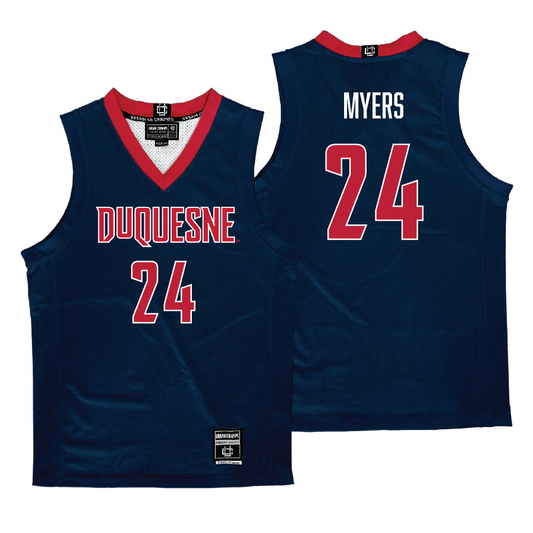 Duquesne Women's Basketball Navy Jersey - Tess Myers | #24