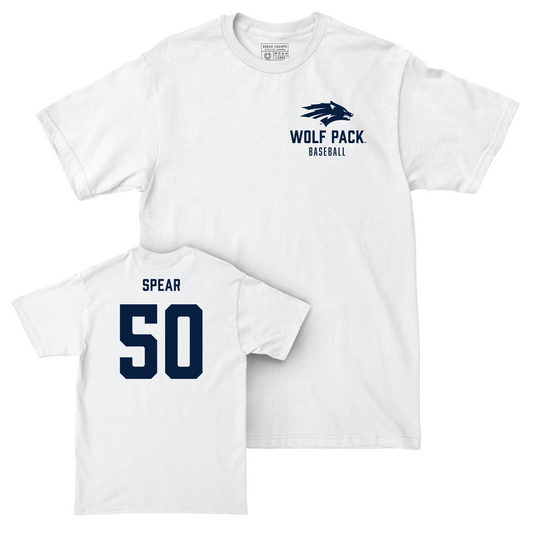 Nevada Baseball White Logo Comfort Colors Tee - Colin Spear Youth Small