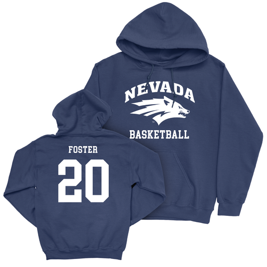 Nevada Men's Basketball Navy Staple Hoodie - Daniel Foster Youth Small