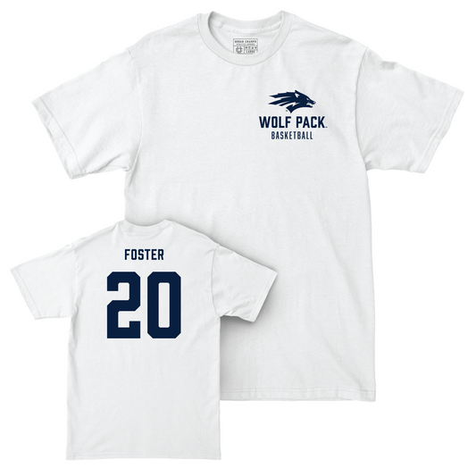 Nevada Men's Basketball White Logo Comfort Colors Tee - Daniel Foster Youth Small