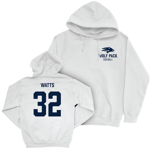 Nevada Football White Logo Hoodie - Drue Watts Youth Small