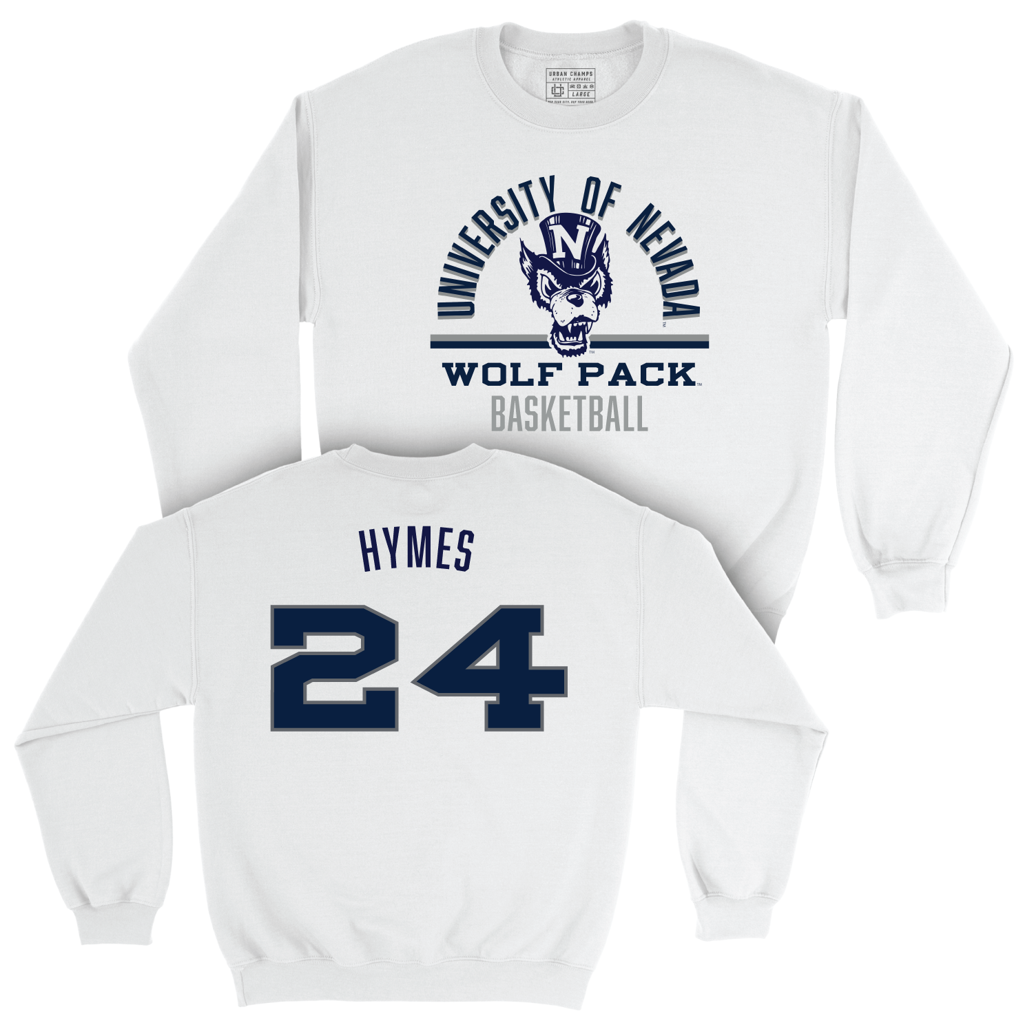 Nevada Men's Basketball White Classic Crew - Isaac Hymes Youth Small