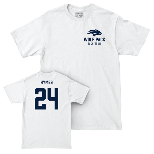 Nevada Men's Basketball White Logo Comfort Colors Tee - Isaac Hymes Youth Small