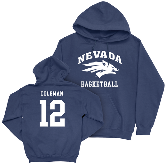 Nevada Men's Basketball Navy Staple Hoodie - Jeriah Coleman Youth Small