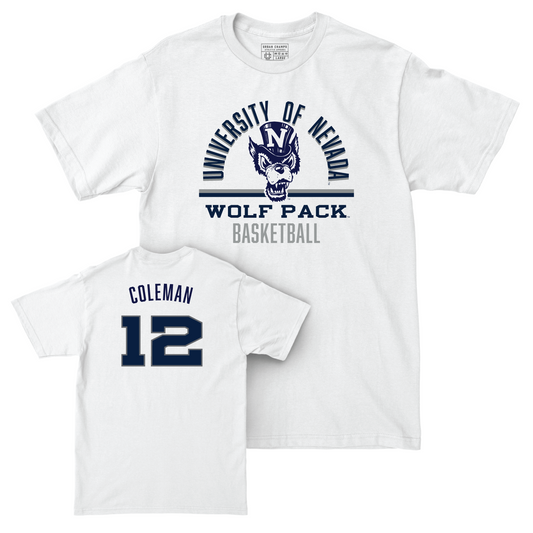 Nevada Men's Basketball White Classic Comfort Colors Tee - Jeriah Coleman Youth Small