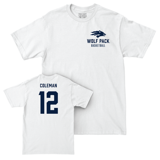 Nevada Men's Basketball White Logo Comfort Colors Tee - Jeriah Coleman Youth Small