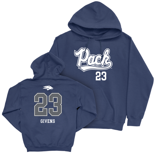 Nevada Women's Basketball Navy Script Hoodie - Lexie Givens Youth Small
