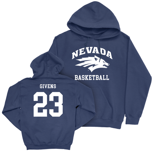 Nevada Women's Basketball Navy Staple Hoodie - Lexie Givens Youth Small