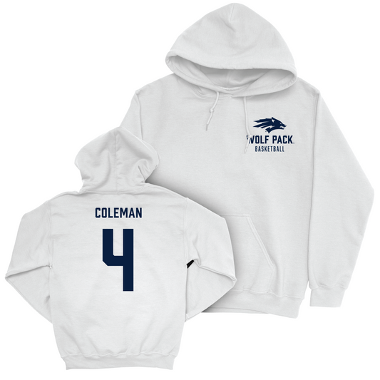 Nevada Men's Basketball White Logo Hoodie - Tre Coleman Youth Small