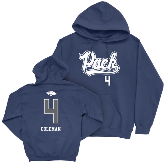 Nevada Men's Basketball Navy Script Hoodie - Tre Coleman Youth Small
