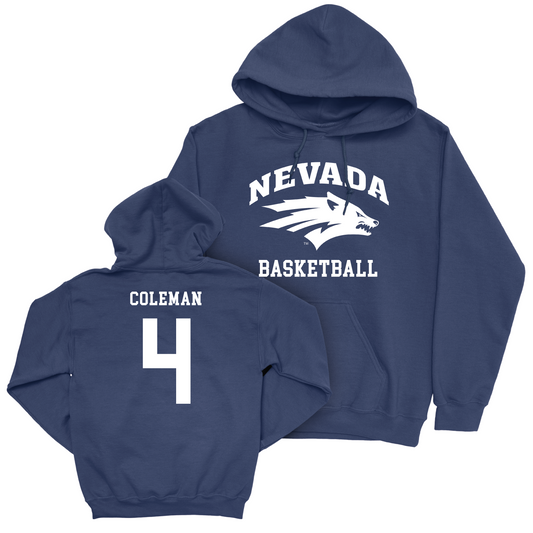 Nevada Men's Basketball Navy Staple Hoodie - Tre Coleman Youth Small