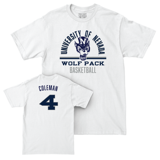 Nevada Men's Basketball White Classic Comfort Colors Tee - Tre Coleman Youth Small