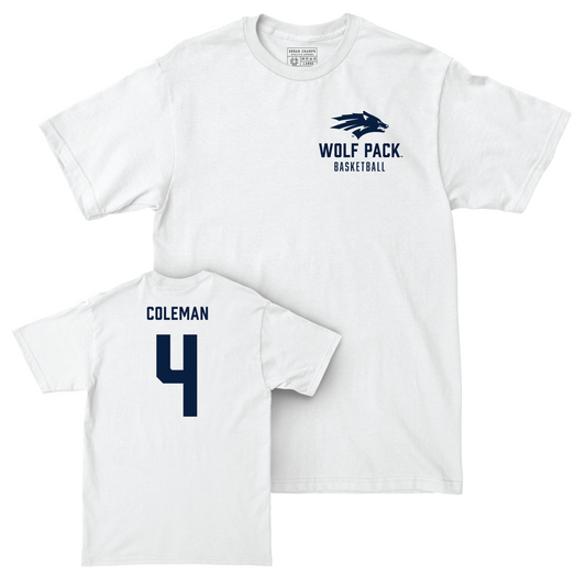 Nevada Men's Basketball White Logo Comfort Colors Tee - Tre Coleman Youth Small