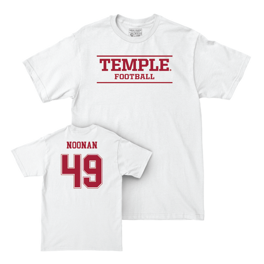 Temple Football White Classic Comfort Colors Tee  - Brylan Noonan