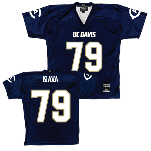 UC Davis Football Navy Jersey - Ernesto Nava | #79