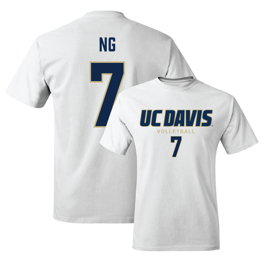 UC Davis Volleyball White Classic Comfort Colors Tee - Julia Ng