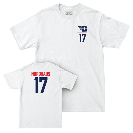 Dayton Football White Logo Comfort Colors Tee - Noah Nordhaus