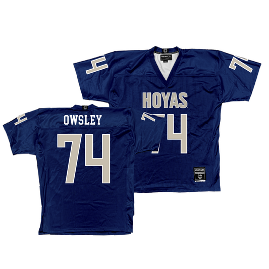 Georgetown Football Navy Jersey  - Mansfield Owsley