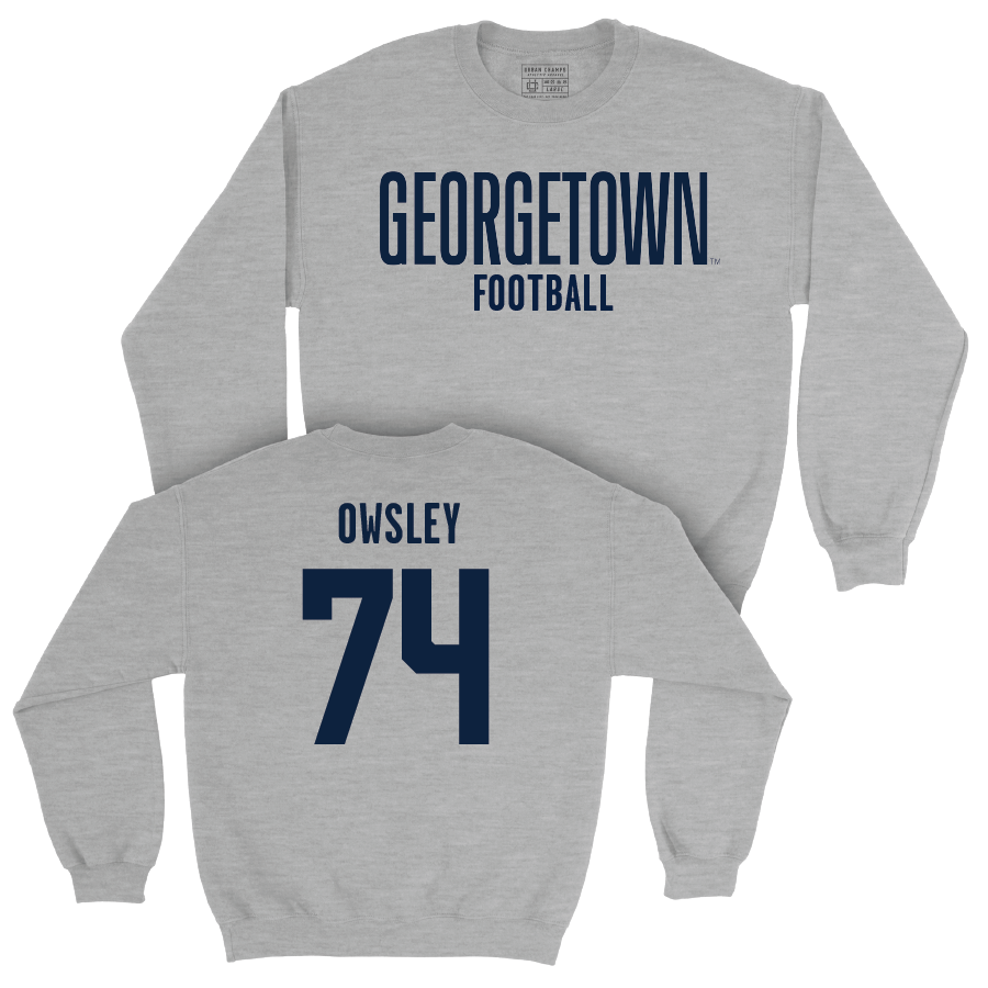 Georgetown Football Sport Grey Wordmark Crew  - Mansfield Owsley