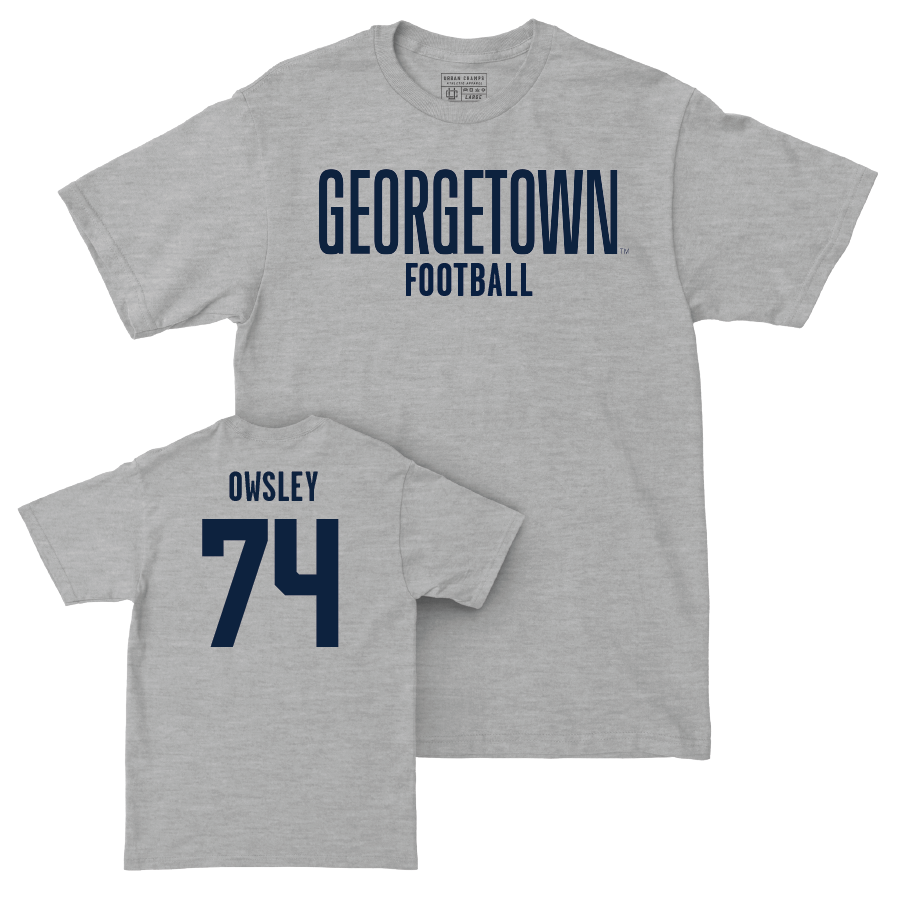 Georgetown Football Sport Grey Wordmark Tee  - Mansfield Owsley