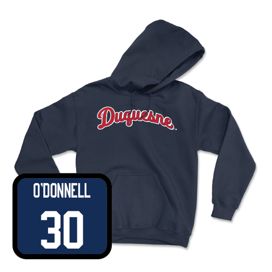 Duquesne Football Navy Script Hoodie - Kevin O'Donnell