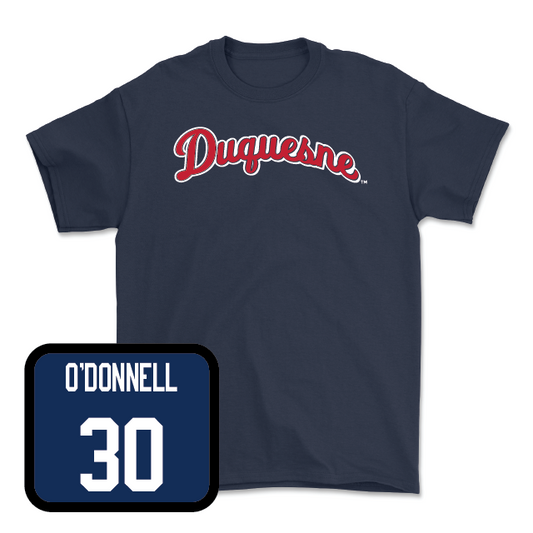Duquesne Football Navy Script Tee - Kevin O'Donnell