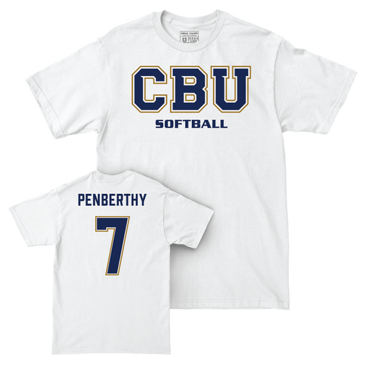 CBU Softball White Comfort Colors Classic Tee   - Kate Penberthy