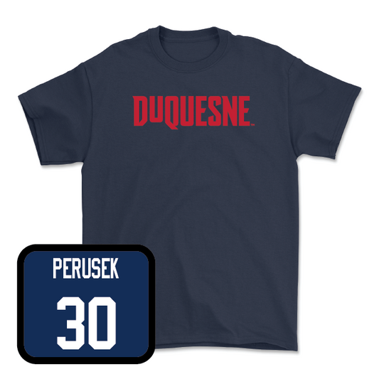Duquesne Men's Basketball Navy Duquesne Tee - Lucas Perusek