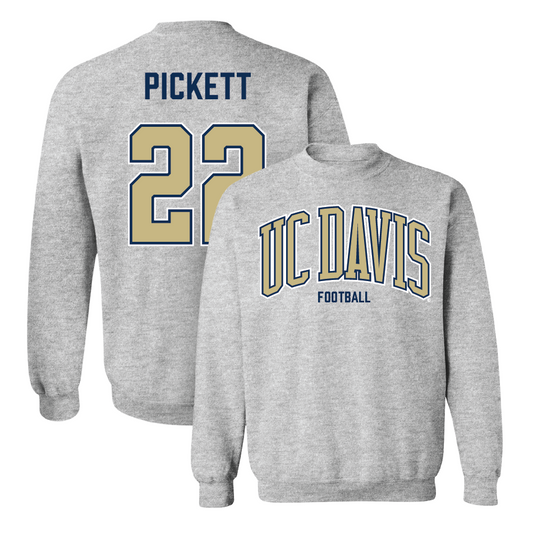 UC Davis Football Sport Grey Arch Crew - Laviel Pickett