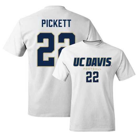 UC Davis Football White Classic Comfort Colors Tee - Laviel Pickett