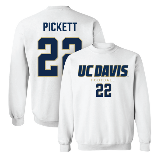 UC Davis Football White Classic Crew - Laviel Pickett