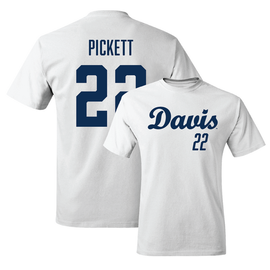 UC Davis Football White Script Comfort Colors Tee - Laviel Pickett