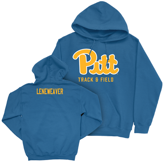 Pitt Women's Track & Field Blue Script Hoodie - Aubrey Leneweaver Small