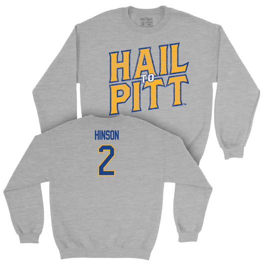 Pitt Men's Basketball Sport Grey H2P Crew - Blake Hinson Small