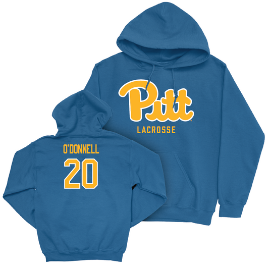 Pitt Women's Lacrosse Blue Script Hoodie - Camdyn O'Donnell Small