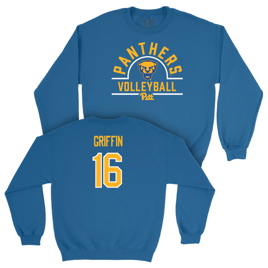 Pitt Women's Volleyball Blue Arch Crew - Dillyn Griffin Small