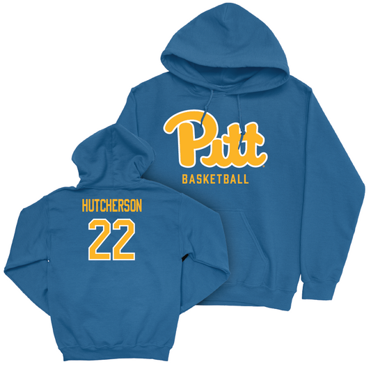 Pitt Women's Basketball Blue Script Hoodie - Gabby Hutcherson Small