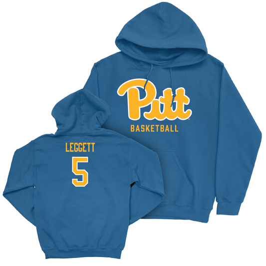 Pitt Men's Basketball Blue Script Hoodie - Ishmael Leggett Small
