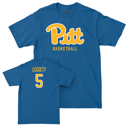 Pitt Men's Basketball Blue Script Tee - Ishmael Leggett Small