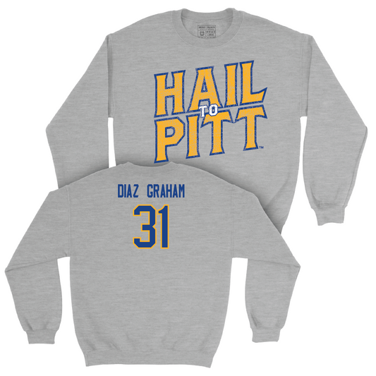 Pitt Men's Basketball Sport Grey H2P Crew - Jorge Diaz Graham Small