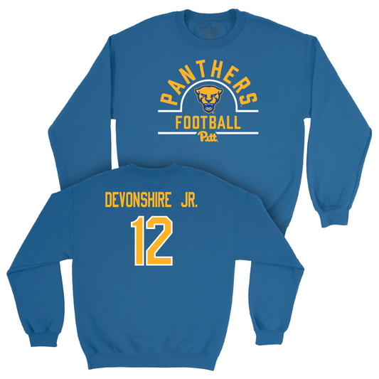 Pitt Football Blue Arch Crew - MJ Devonshire Jr. Small