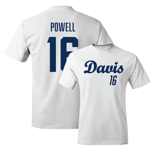 UC Davis Men's Soccer White Script Comfort Colors Tee - Cole Powell
