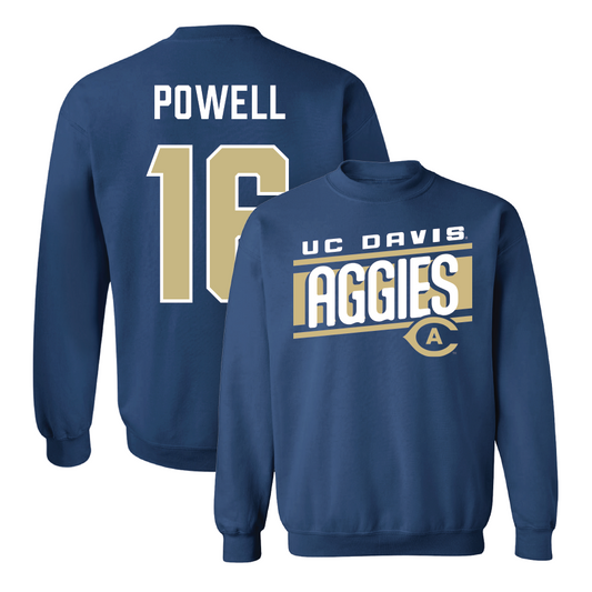 UC Davis Men's Soccer Navy Slant Crew - Cole Powell