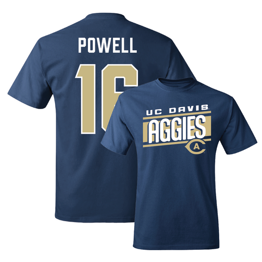 UC Davis Men's Soccer Navy Slant Tee - Cole Powell