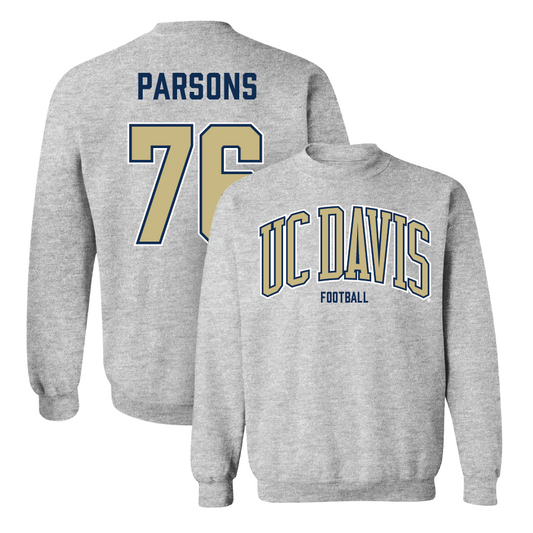 UC Davis Football Sport Grey Arch Crew - Jake Parsons