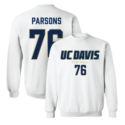 UC Davis Football White Classic Crew - Jake Parsons