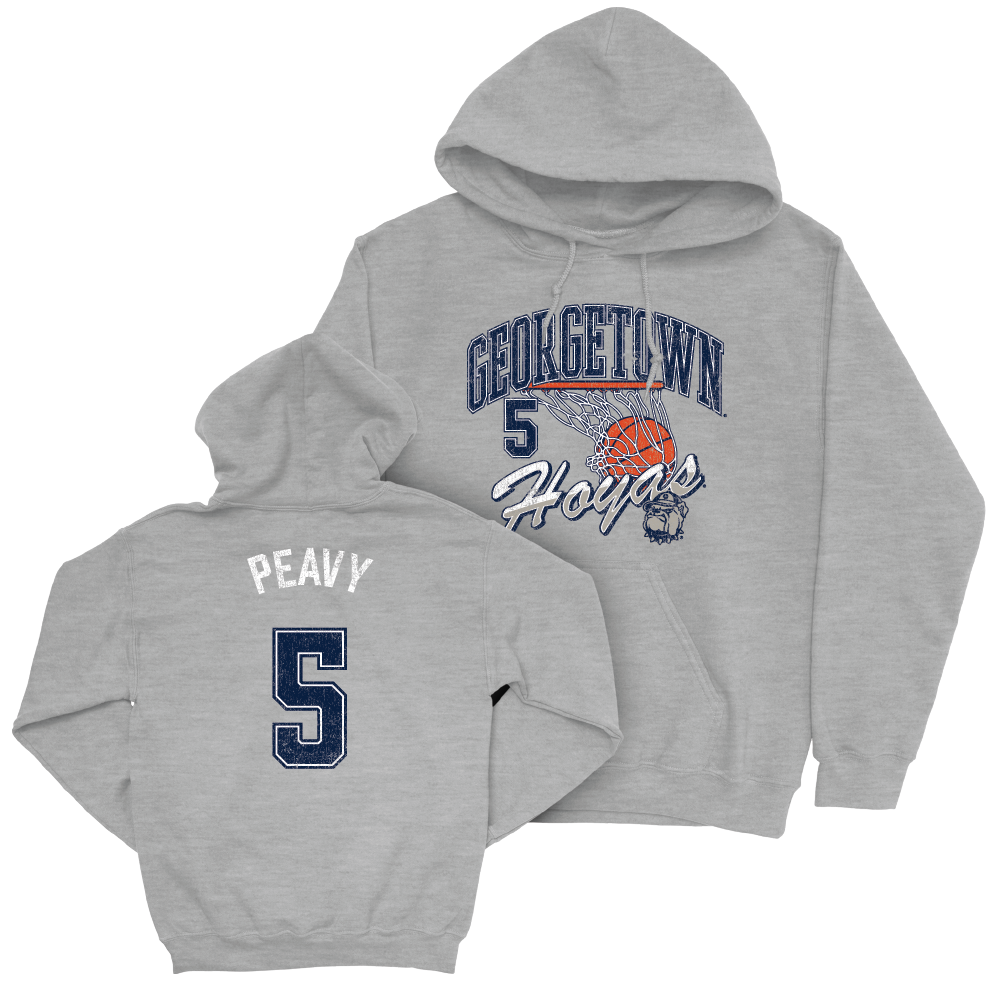 Georgetown Men's Basketball Sport Grey Hardwood Hoodie  - Micah Peavy