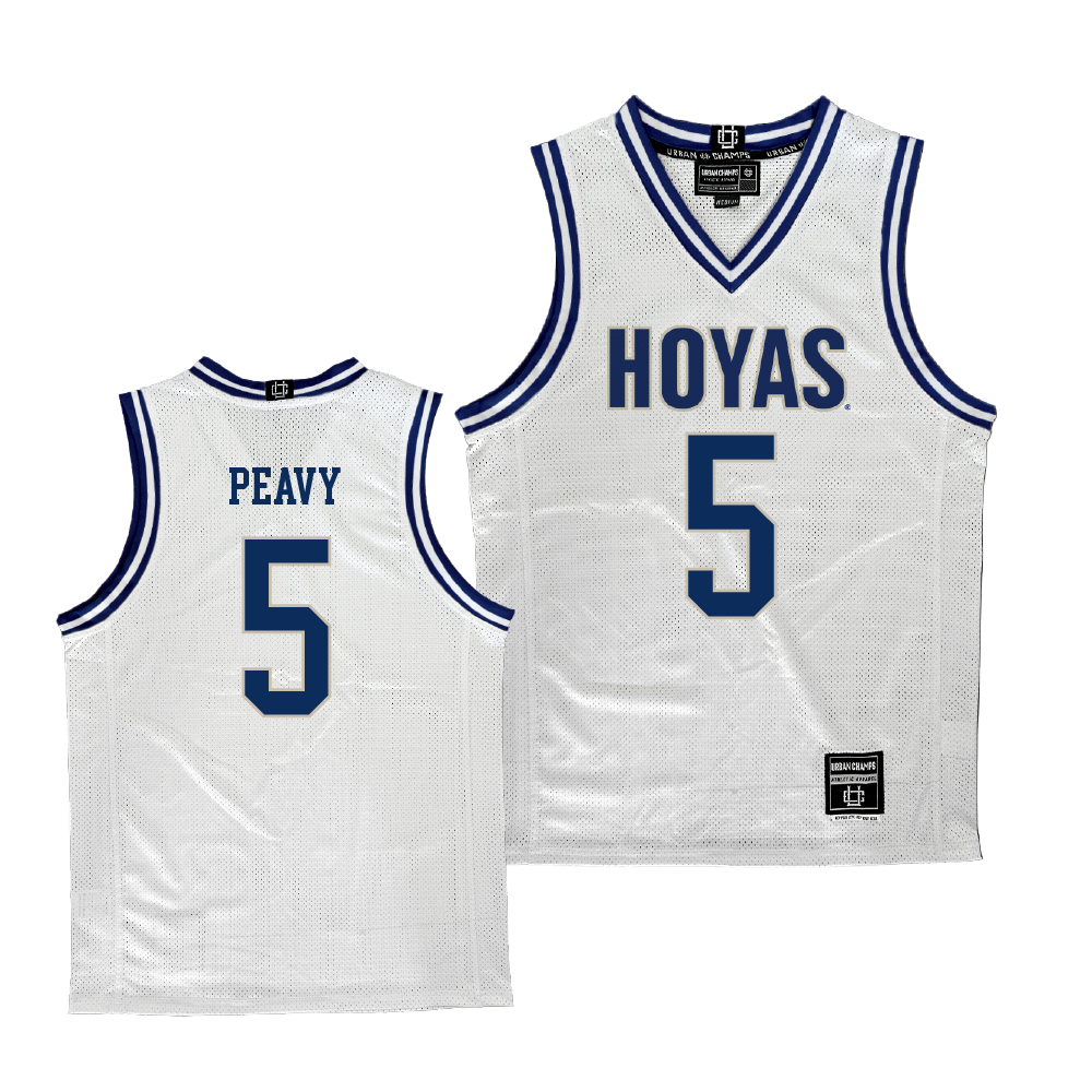 Georgetown Men's Basketball White Jersey  - Micah Peavy