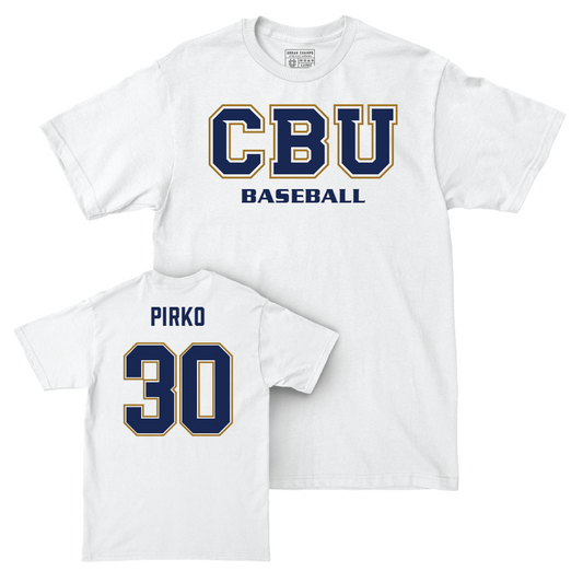 CBU Baseball White Comfort Colors Classic Tee  - Lukas Pirko