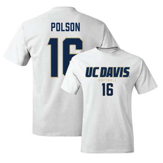 UC Davis Softball White Classic Comfort Colors Tee  - Leah Polson